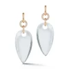 BELL 18K DIAMOND, AND ROCK CRYSTAL PEAR SHAPE EARRINGS