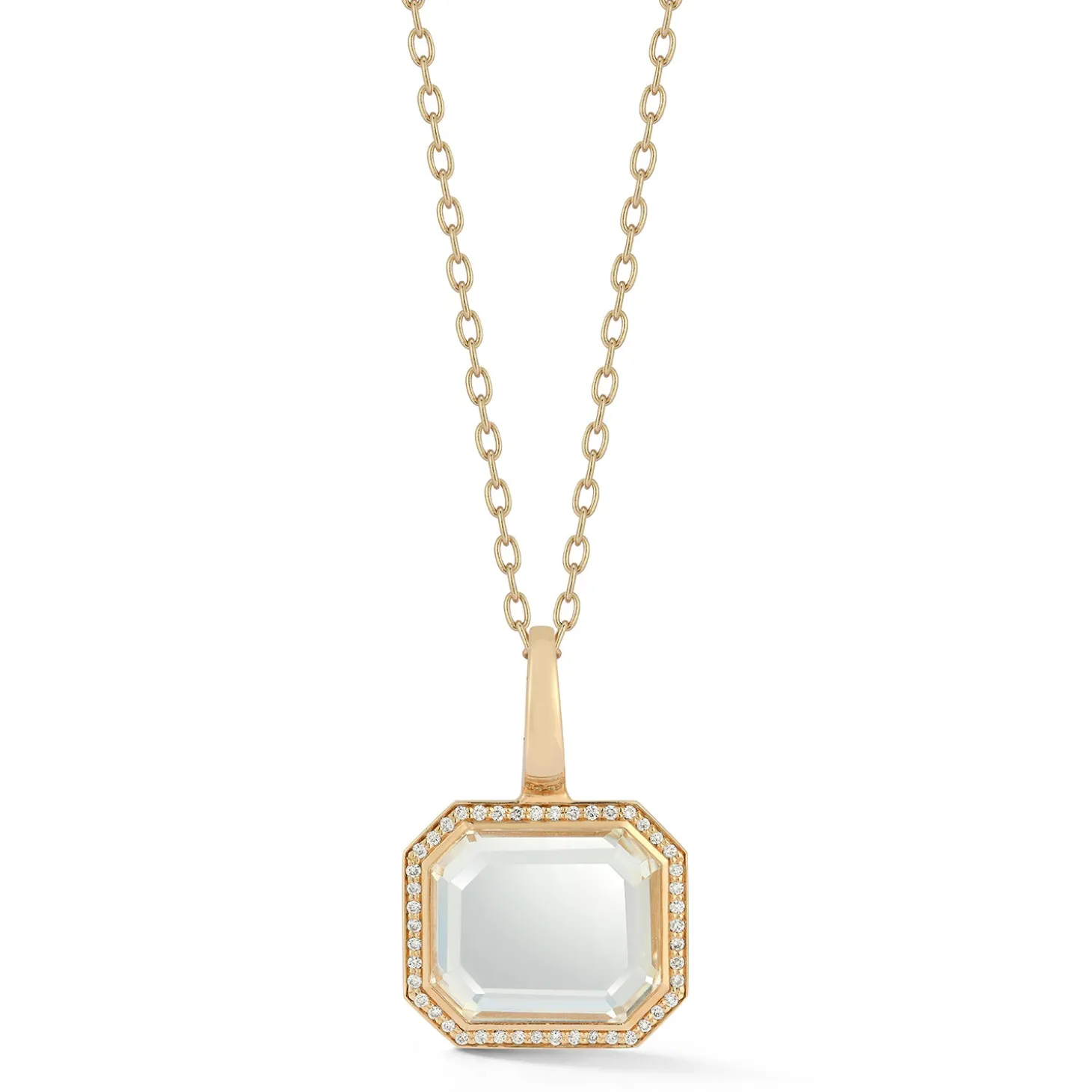 BELL 18K, DIAMOND AND ROCK CRYSTAL CHARM