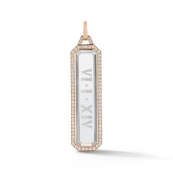 BELL 18K DIAMOND ROCK CRYSTAL BAR CHARM