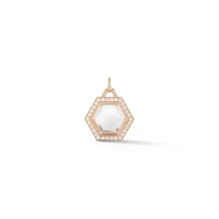 BELL 18K DIAMOND u0026 ROCK CRYSTAL HEXAGON CHARM