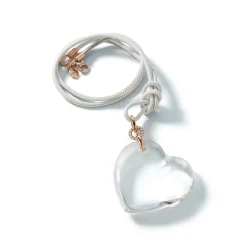 BELL 18K GOLD, DIAMOND AND ROCK CRYSTAL HEART CHARM