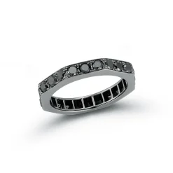 CARRINGTON 18K BLACK GOLD AND BLACK DIAMOND OCTAGON BAND RING
