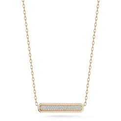 CARRINGTON 18K GOLD AND DIAMOND EAST-WEST ID BAR PENDANT