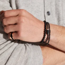 CARRINGTON 18K ROSE GOLD, DIAMOND AND EBONY BRACELET