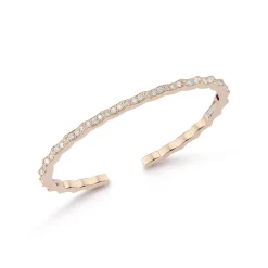 CII 18K GOLD AND DIAMOND SCALLOPED HINGE BRACELET