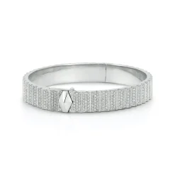 CII PLATINUM ALL DIAMOND FLUTED BANGLE BRACELET