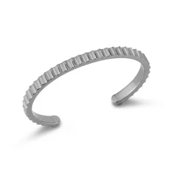 CII STERLING SILVER AND BLACK RHODIUM JUMBO FLUTED CUFF BRACELET