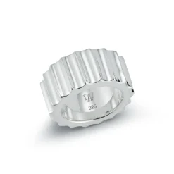 CII STERLING SILVER JUMBO FLUTED BAND RING