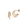 CLIVE 18K AND DIAMOND TRIPLE HOOP HUGGIE EARRINGS