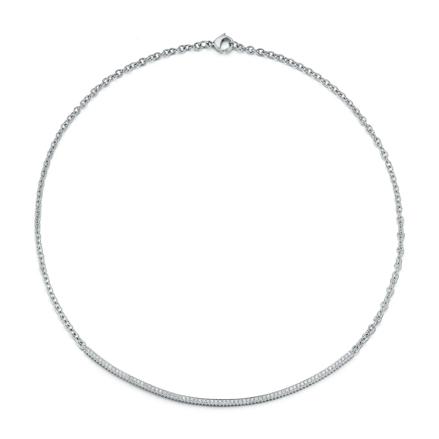 CLIVE 18K DIAMOND FLUTED BAR NECKLACE
