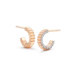 CLIVE 18K DIAMOND FLUTED HUGGIE
