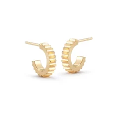 CLIVE 18K FLUTED HUGGIE EARRING