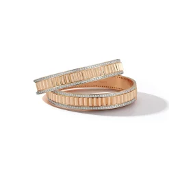 CLIVE 18K GOLD AND DIAMOND EDGE FLUTED CUFF BANGLE