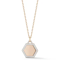 DORA 18K DIAMOND HEXAGON CHARM