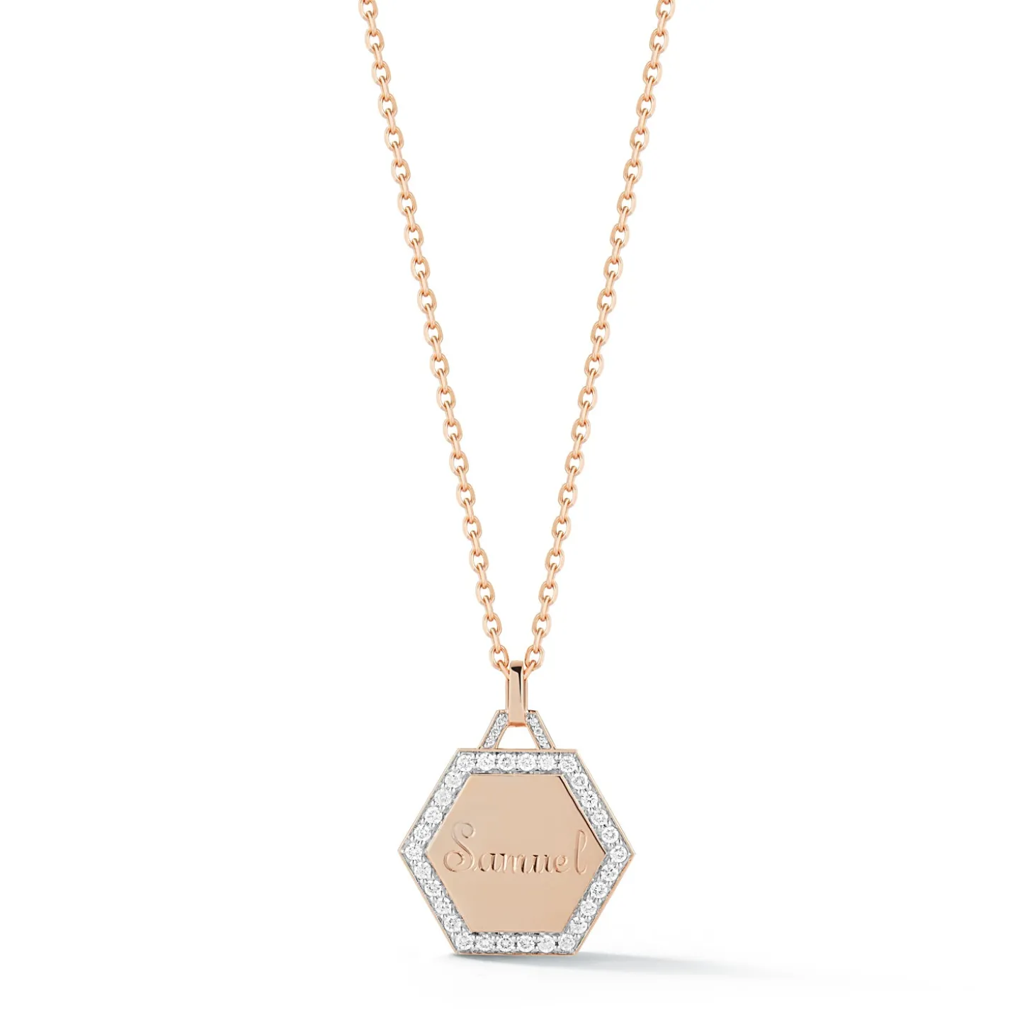 DORA 18K DIAMOND HEXAGON CHARM