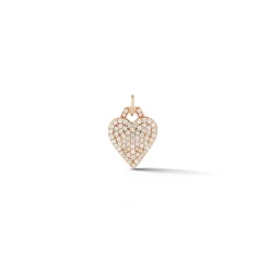 DORA 18K GOLD ALL DIAMOND PAVE MINI HEART CHARM