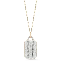DORA 18K GOLD ALL DIAMOND RECTANGULAR TABLET CHARM