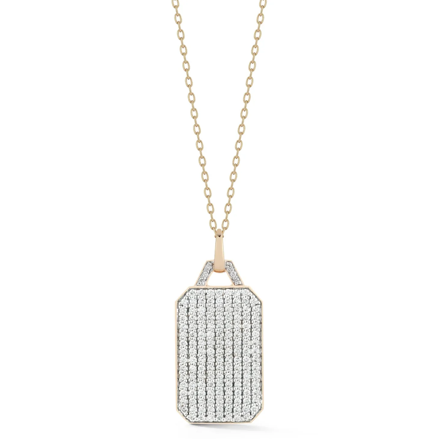 DORA 18K GOLD ALL DIAMOND RECTANGULAR TABLET CHARM