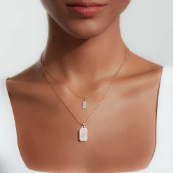DORA 18K GOLD ALL DIAMOND RECTANGULAR TABLET CHARM