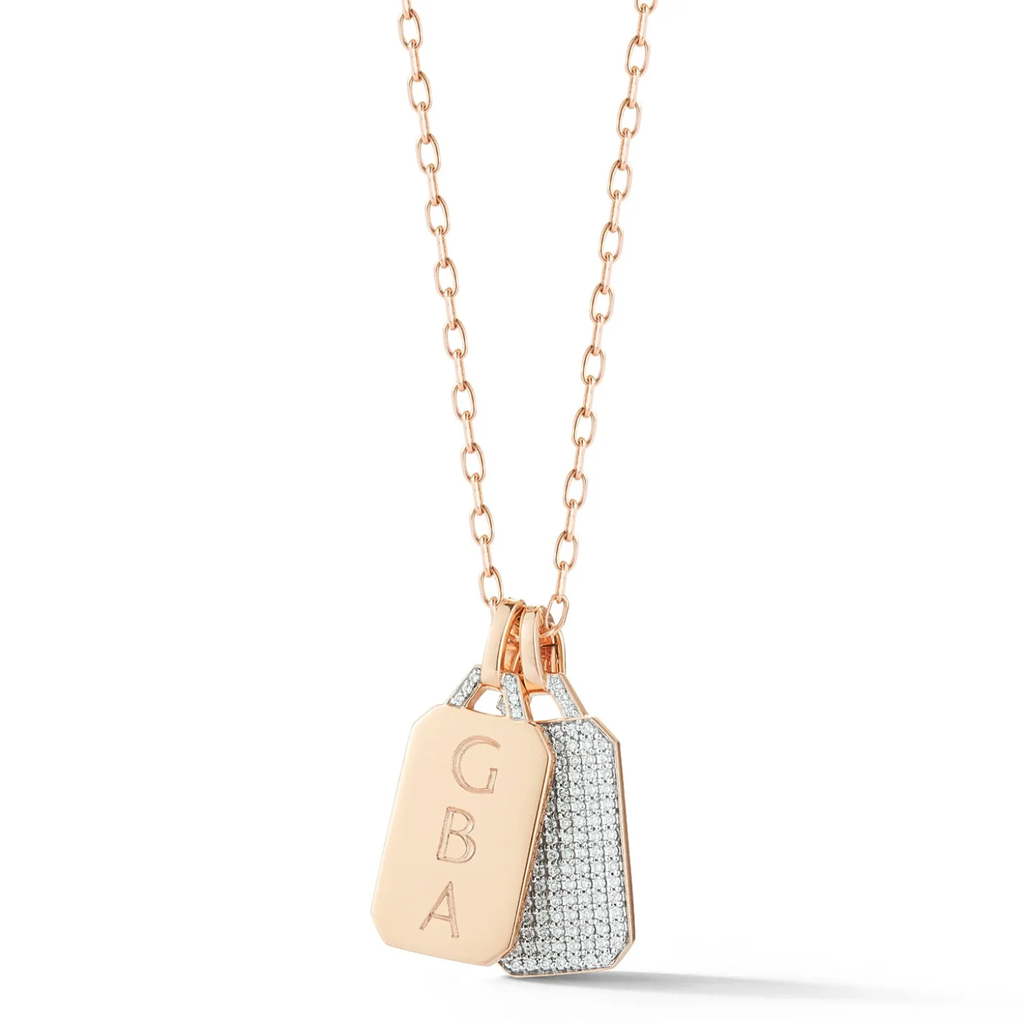 DORA 18K GOLD ALL DIAMOND RECTANGULAR TABLET CHARM