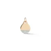 DORA 18K GOLD AND 1/3 DIAMOND BOTTOM SMALL DISC CHARM