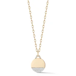 DORA 18K GOLD AND 1/3 DIAMOND BOTTOM DISC CHARM