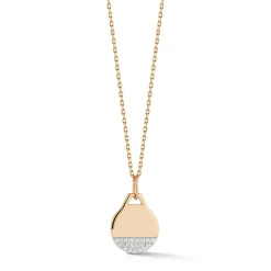 DORA 18K GOLD AND 1/3 DIAMOND BOTTOM SMALL DISC CHARM
