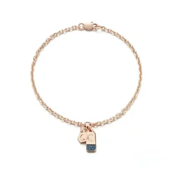 DORA 18K MINI RECTANGULAR SAPPHIRE TABLET CHARM