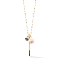 DORA 18K MINI SAPPHIRE HEXAGON CHARM