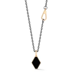 DORA 18K ROSE GOLD AND BLACK SPINEL ORIGAMI PENDANT