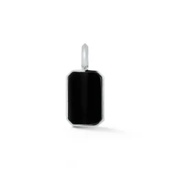 DORA STERLING SILVER AND BLACK SPINEL TABLET PENDANT