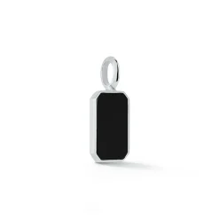 DORA STERLING SILVER AND BLACK SPINEL TABLET PENDANT