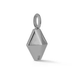 DORA STERLING SILVER, BLACK RHODIUM AND BLACK SPINEL ORIGAMI PENDANT