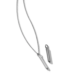 GRANT BLACK STERLING SILVER HEXAGON BAR PENDANT