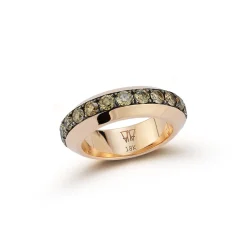 GRANT 18K GOLD AND CHAMPAGNE DIAMOND ANGLED BAND RING