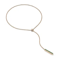 GRANT 18K GOLD AND GREEN EMERALD BAR NECKLACE