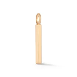 GRANT 18K ROSE GOLD, BLACK RHODIUM AND BLACK DIAMOND HEXAGON BAR PENDANT