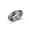 GRANT STERLING SILVER AND BLACK RHODIUM ANGLED BAND RING