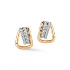 HUXLEY 18K AND DIAMOND COIL LINK HUGGIES