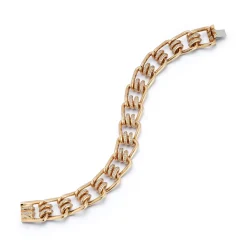 HUXLEY 18K GOLD AND DIAMOND COIL LINK BRACELET