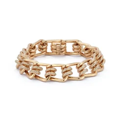 HUXLEY 18K GOLD AND DIAMOND COIL LINK BRACELET