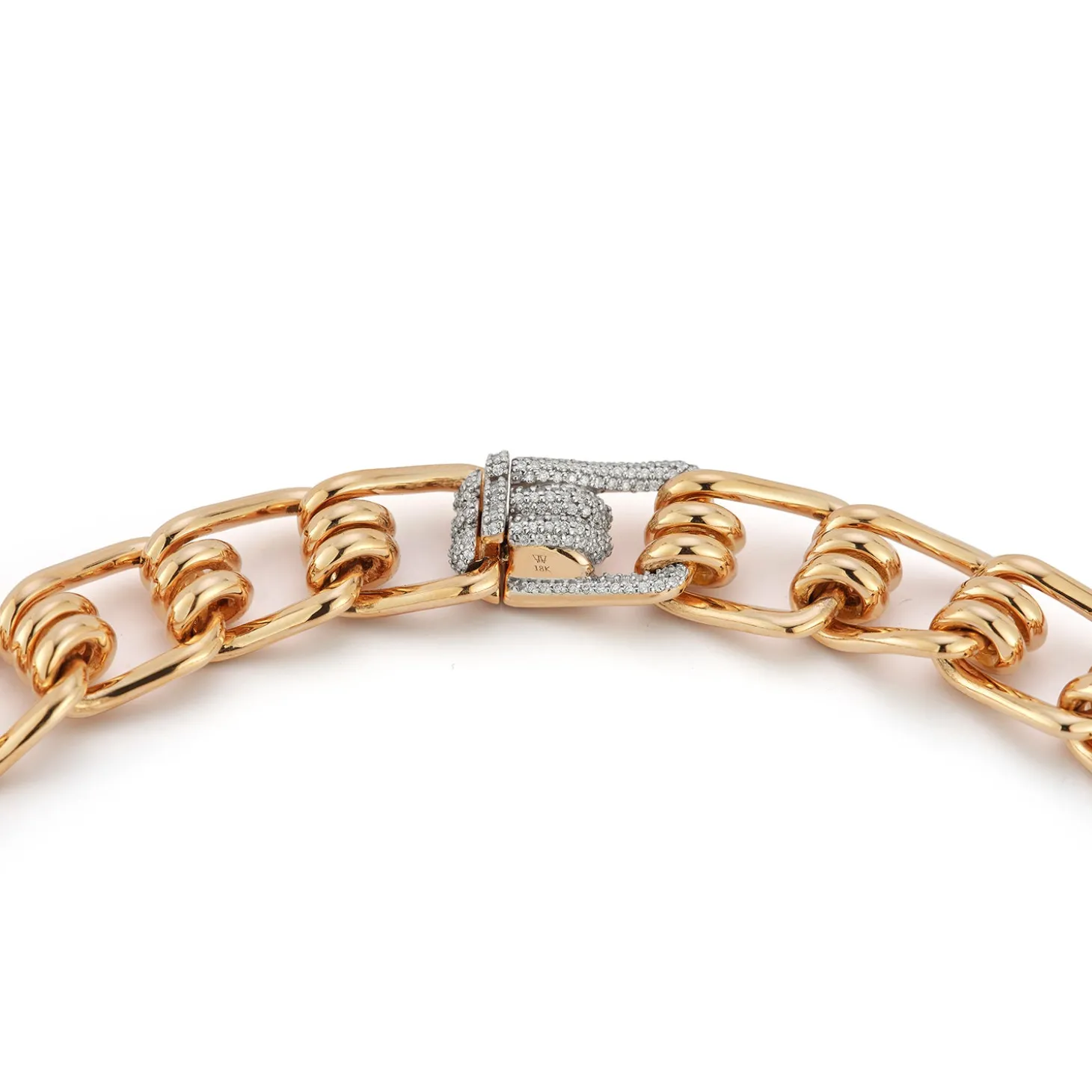 HUXLEY 18K GOLD AND DIAMOND COIL LINK NECKLACE