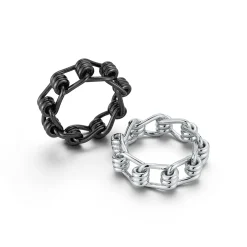 HUXLEY STERLING SILVER COIL LINK RING