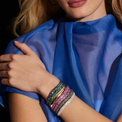 JULIAN 18K GOLD AND BLUE SAPPHIRE WAVE BRACELET