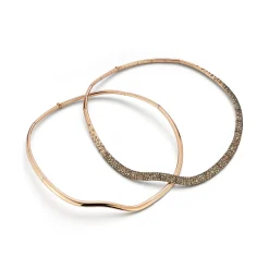 JULIAN 18K GOLD AND CHAMPAGNE DIAMOND WAVE NECKLACE