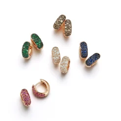 JULIAN 18K GOLD AND DIAMOND HUGGIES