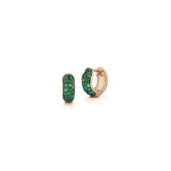 JULIAN 18K GOLD AND GREEN EMERALD HUGGIES