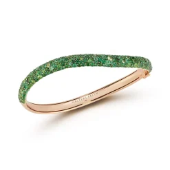 JULIAN 18K GOLD AND GREEN EMERALD WAVE BRACELET