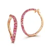 JULIAN 18K GOLD AND PINK SAPPHIRE CURVED HOOP EARRINGS