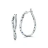JULIAN 18K WHITE GOLD AND BLUE SAPPHIRE CURVED HOOP EARRINGS